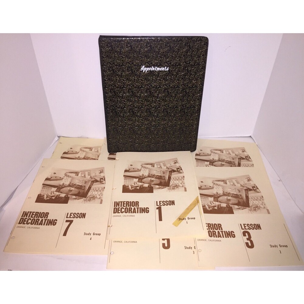 Vintage 1968 Interior Decorating Course Harvey Emerson Orange CA Lessons 1 to 15